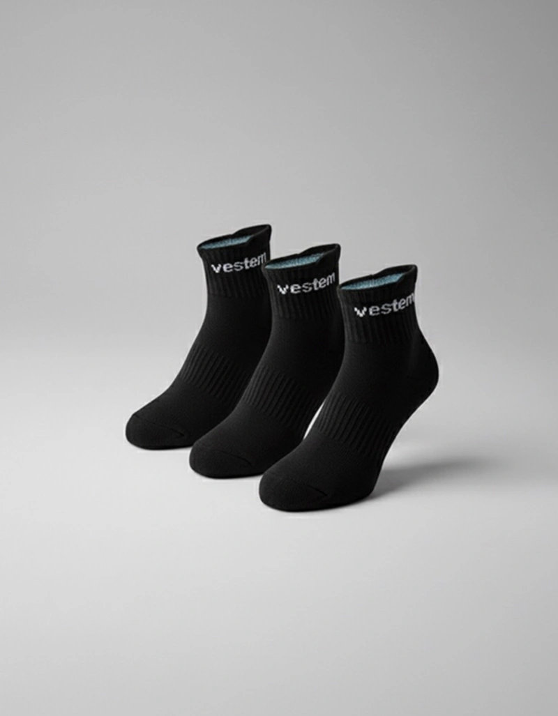 Vestem - Kit C/3 Meia Puxador Vestem Preto - KITMEI21.C0002