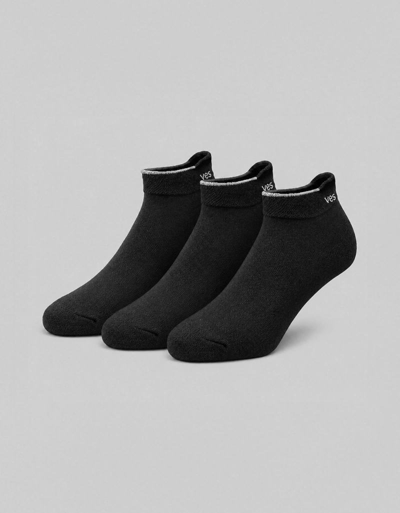 Vestem - Kit of 3 Socks with Pull Tabs, Black - KITMEI21.C0002