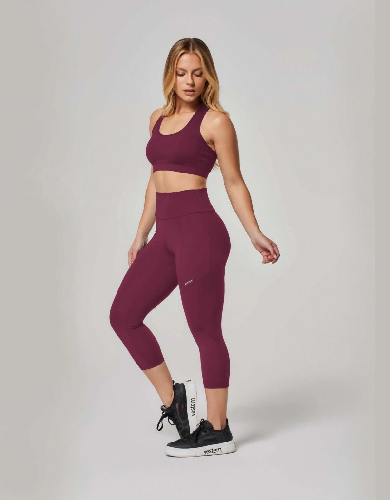Vestem - Life 7/8 Leggings in Wine Red - LEG98.ESS.C0667