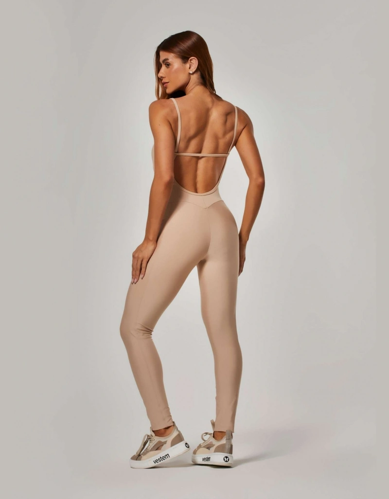 Vestem - Jumpsuit with Pockets Sense Beige Almond - MAC300.ESS.C0707