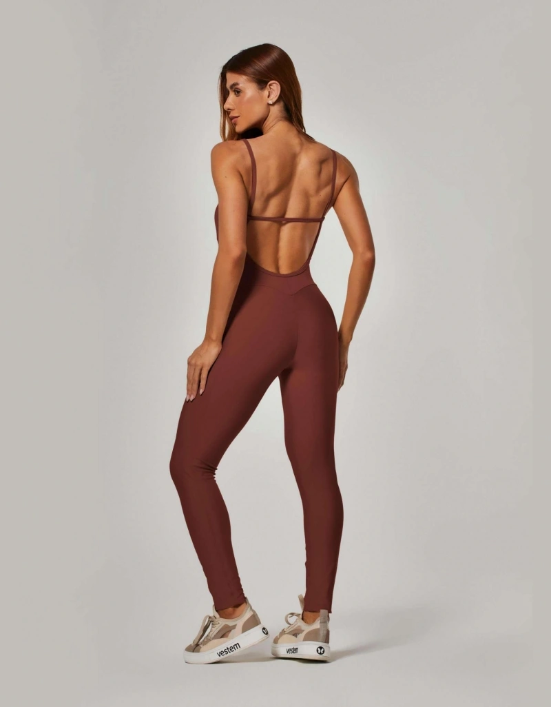 Vestem - Sense Brown Espresso Jumpsuit with Pockets - MAC300.ESS.C0685