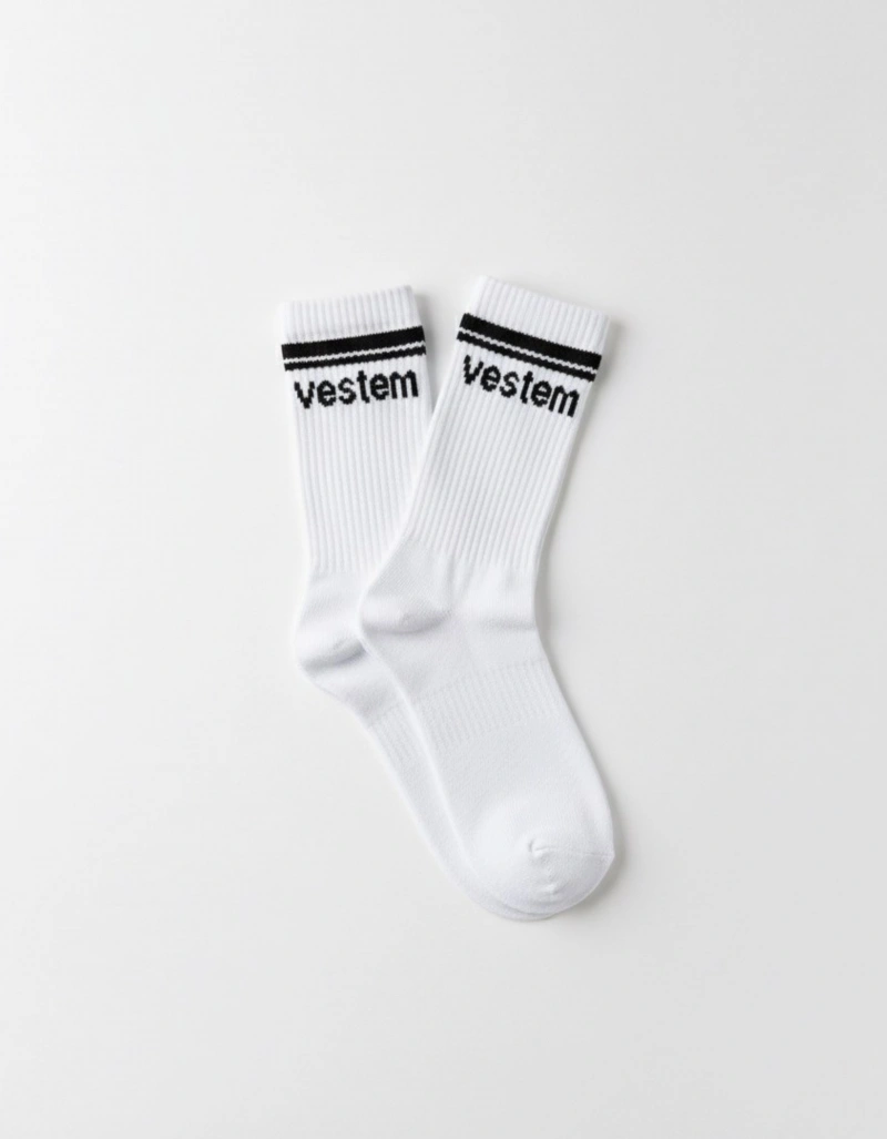 Vestem - Meia Cano Longo Fem. Vestem Branco e Preto - MEI20.C0180
