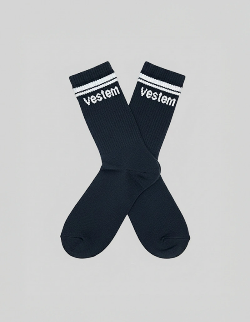 Vestem - Meia Cano Longo Fem. Vestem Preto e Branco - MEI20.C0310