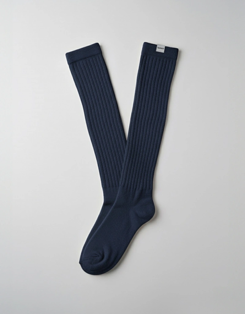 Vestem - Ribbed Socks with Vestem Label, Navy Blue - MEI22.C0028