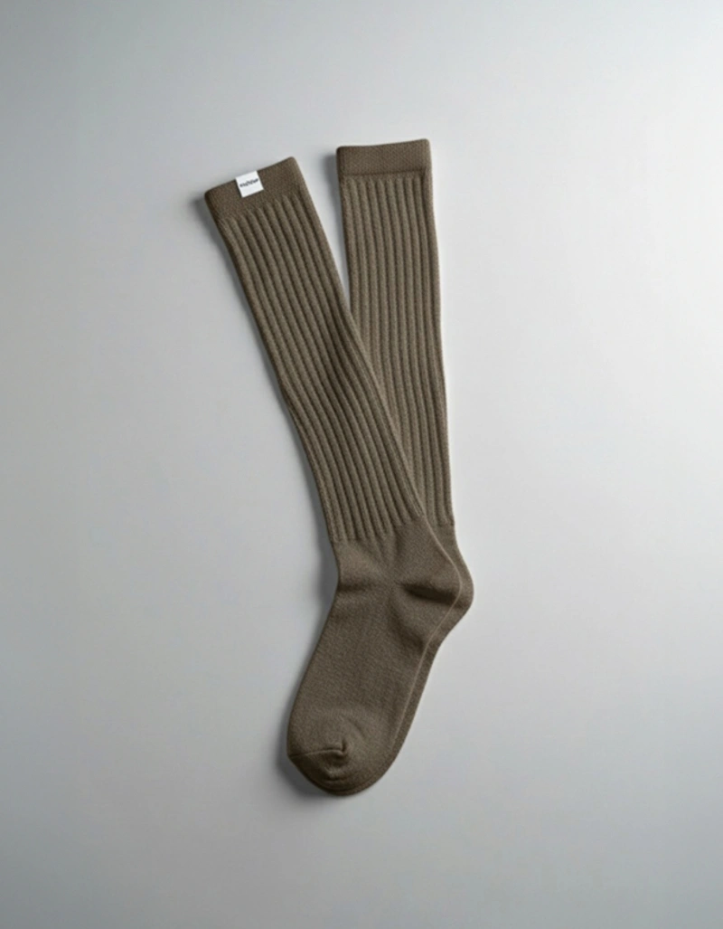 Vestem - Ribbed Socks with Vestem Brown Label - MEI22.C0045