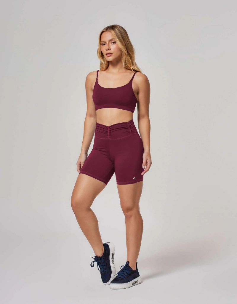 Vestem - Wine Red Ruffled Waistband Shorts - SH18.ESS.C0667