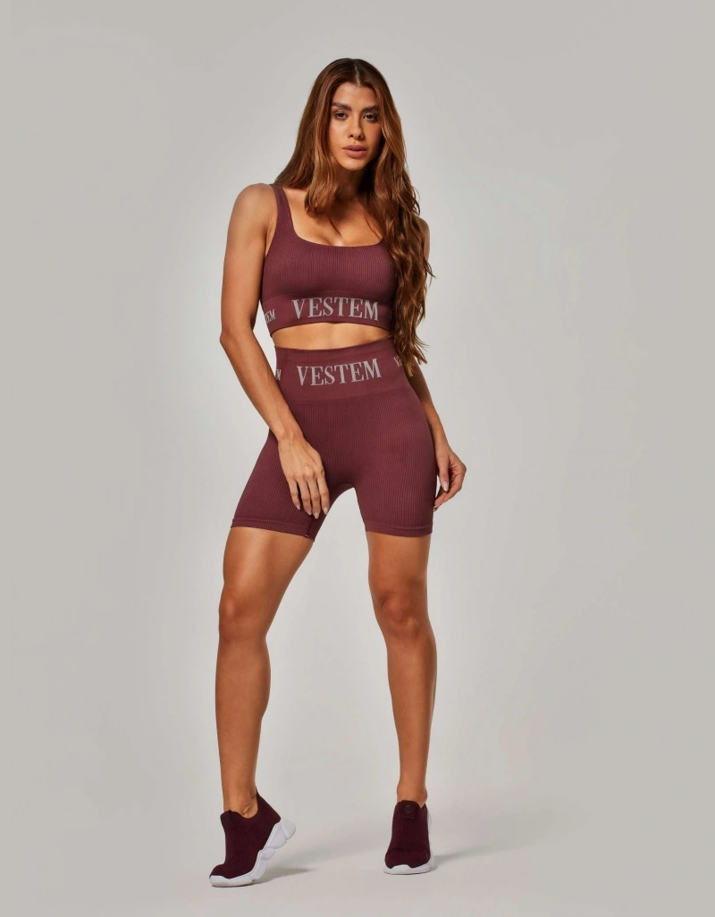 Vestem - Elis Seamless Shorts, Barolo Red - SH577.ESS.C0663