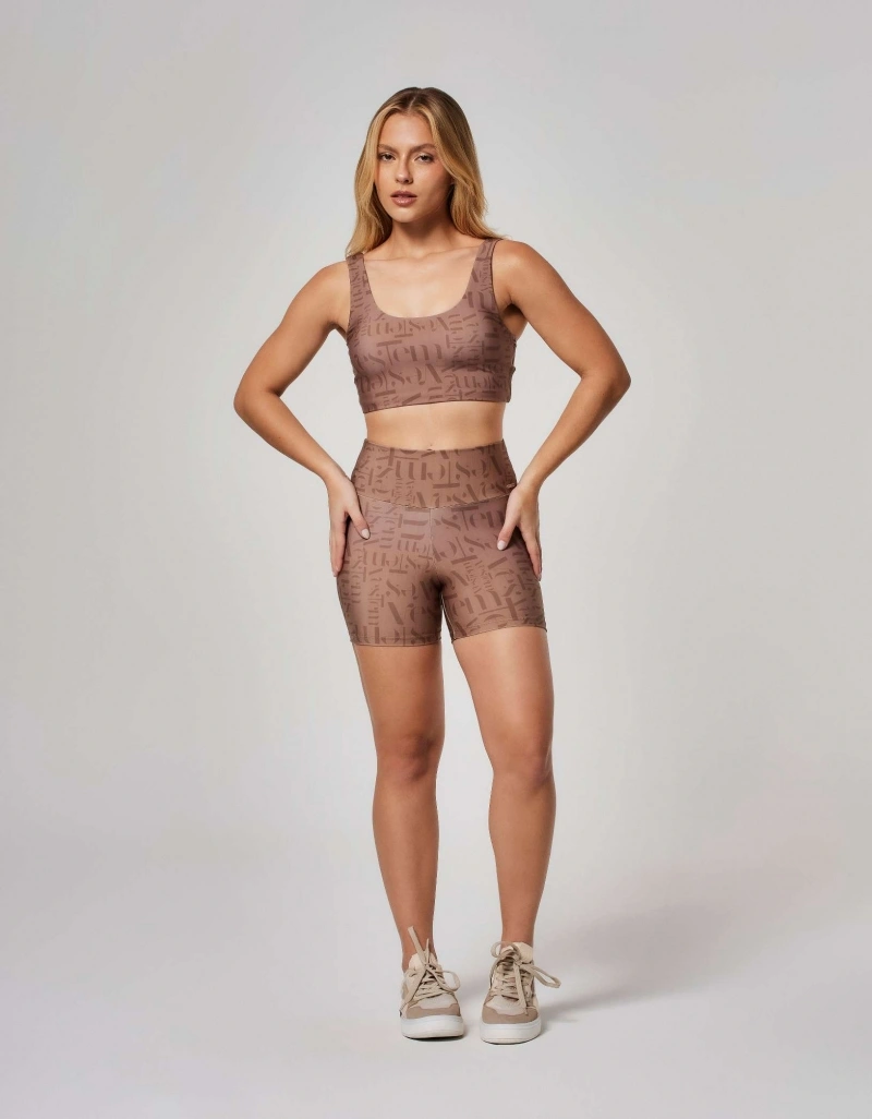 Vestem - Shorts Shape Up Logomania Myst Vestem Brown Chestnut - SH579.ESS.E1382.O26