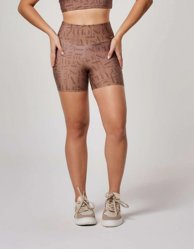 Vestem - Shorts Shape Up Logomania Myst Vestem Brown Chestnut - SH579.ESS.E1382.O26