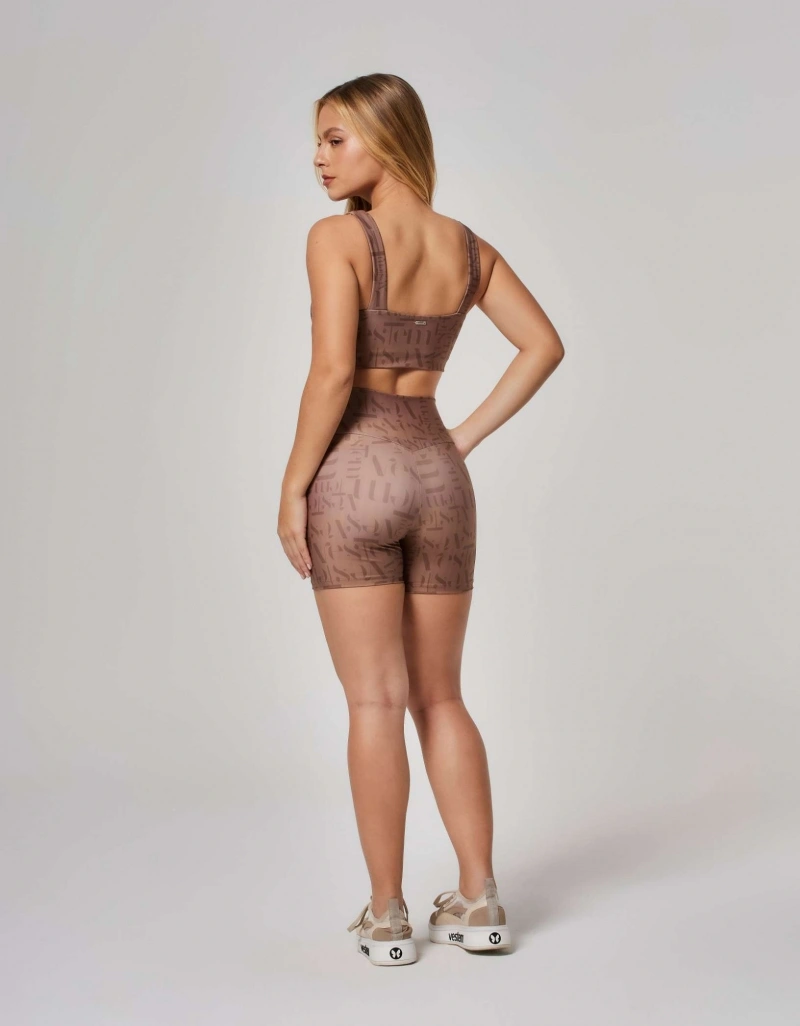 Vestem - Shorts Shape Up Logomania Myst Vestem Brown Chestnut - SH579.ESS.E1382.O26