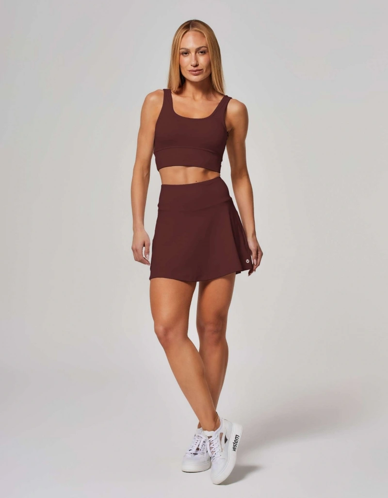 Vestem - Margot Brown Leather Medium Support Cropped Top - TOP1034.ESS.C0711