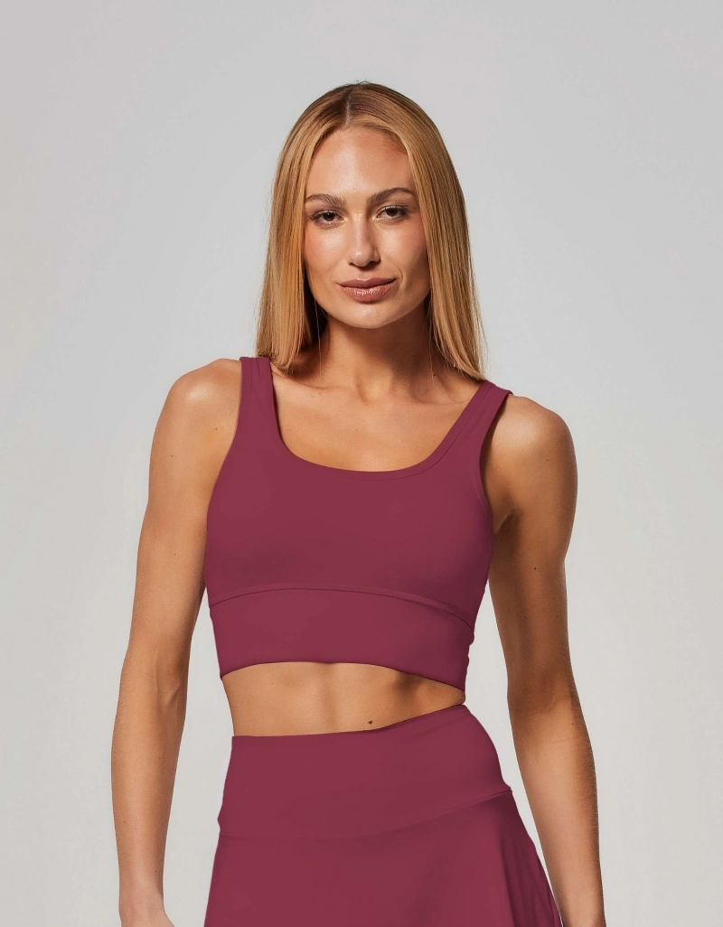 Vestem - Medium Support Cropped Top Margot Wine Red - TOP1034.ESS.C0667