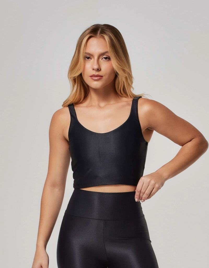 Vestem - Top Cropped Média Sustentação Lily Preto - TOP1076.ESS.C0002