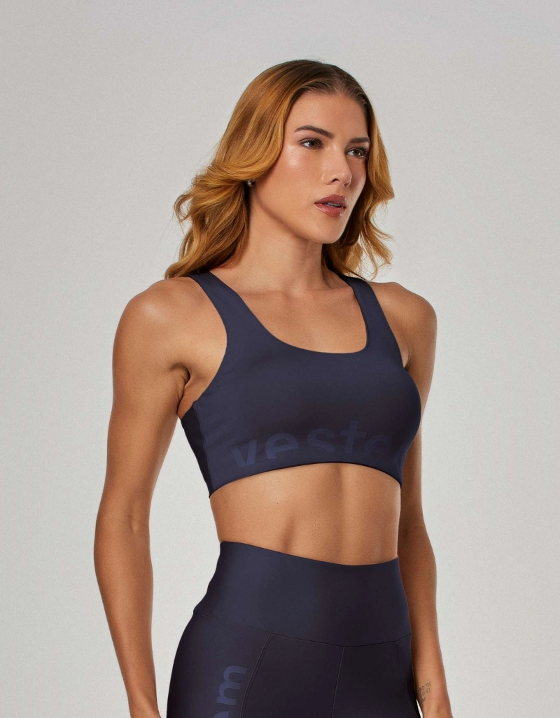 Vestem - Top Média Sustentação com Silk Calm Marinho Escuridão - TOP1185.ESS.C0173