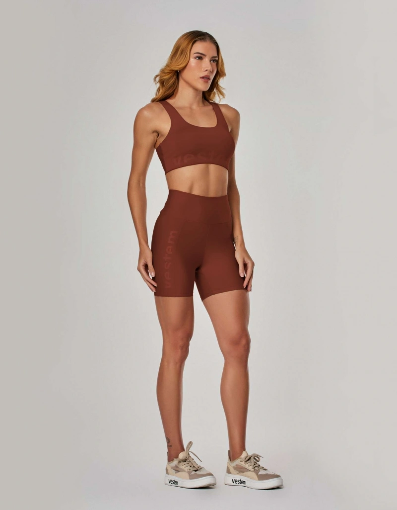 Vestem - Top Média Sustentação com Silk Calm Marrom Espresso - TOP1185.ESS.C0685