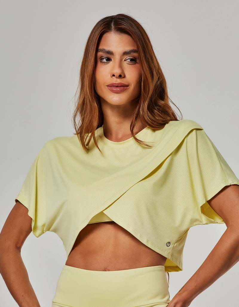 Vestem - Lyra Summer Yellow Short-Sleeve Wrap Shirt - BMC835.O26.C0665