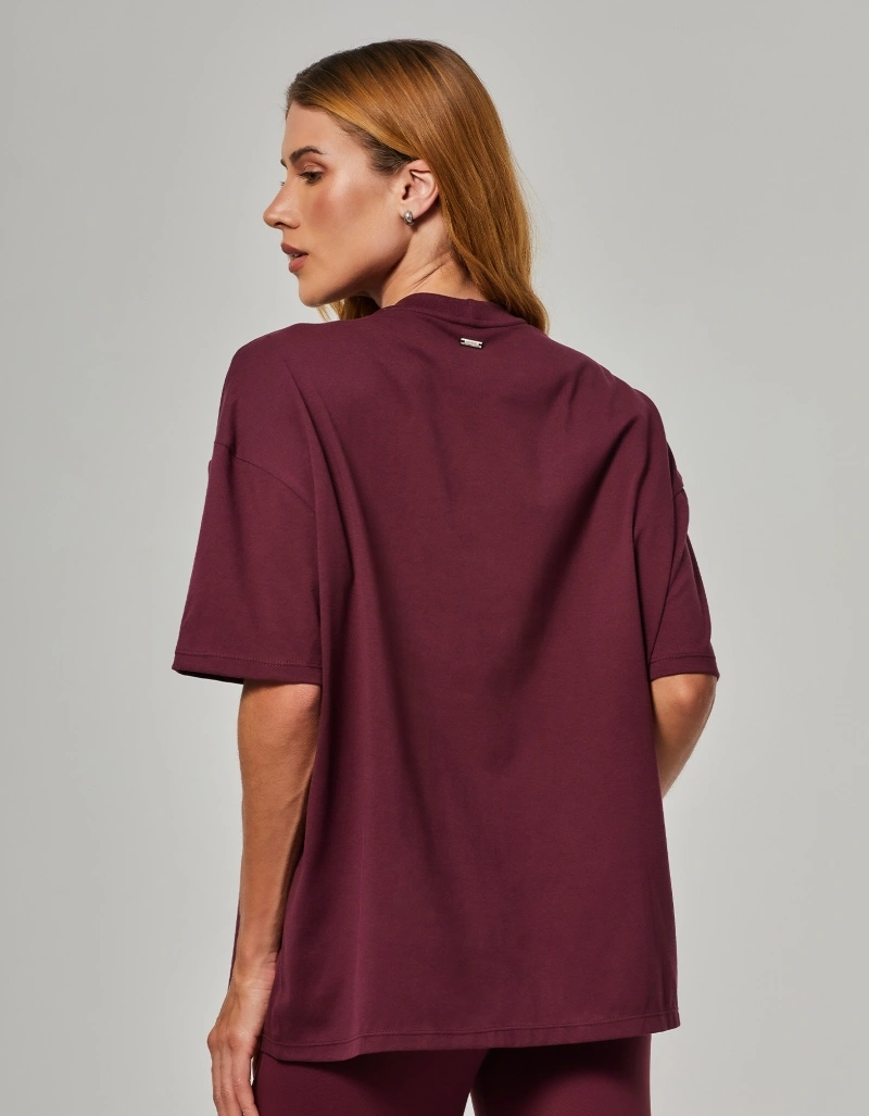 Vestem - Oversized T-Shirt Wear Wine Red Embossing - BMC853.O26.C0667