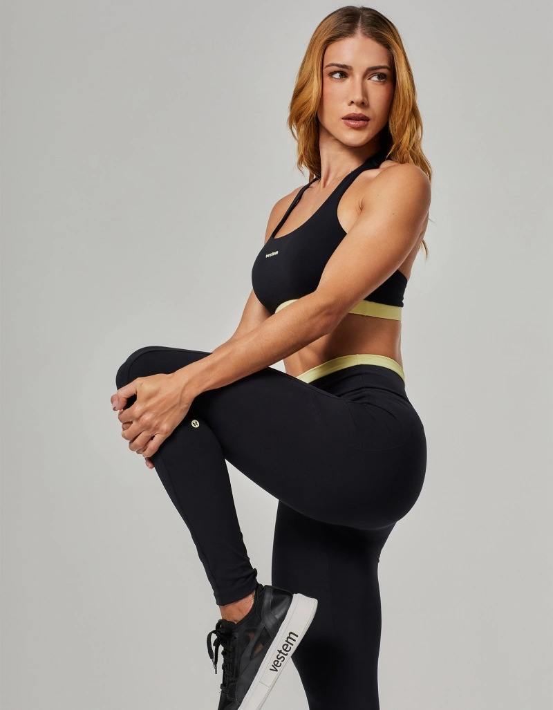 Vestem - Two-tone leggings with pockets, Helena Black - FS1576.O26.C0002