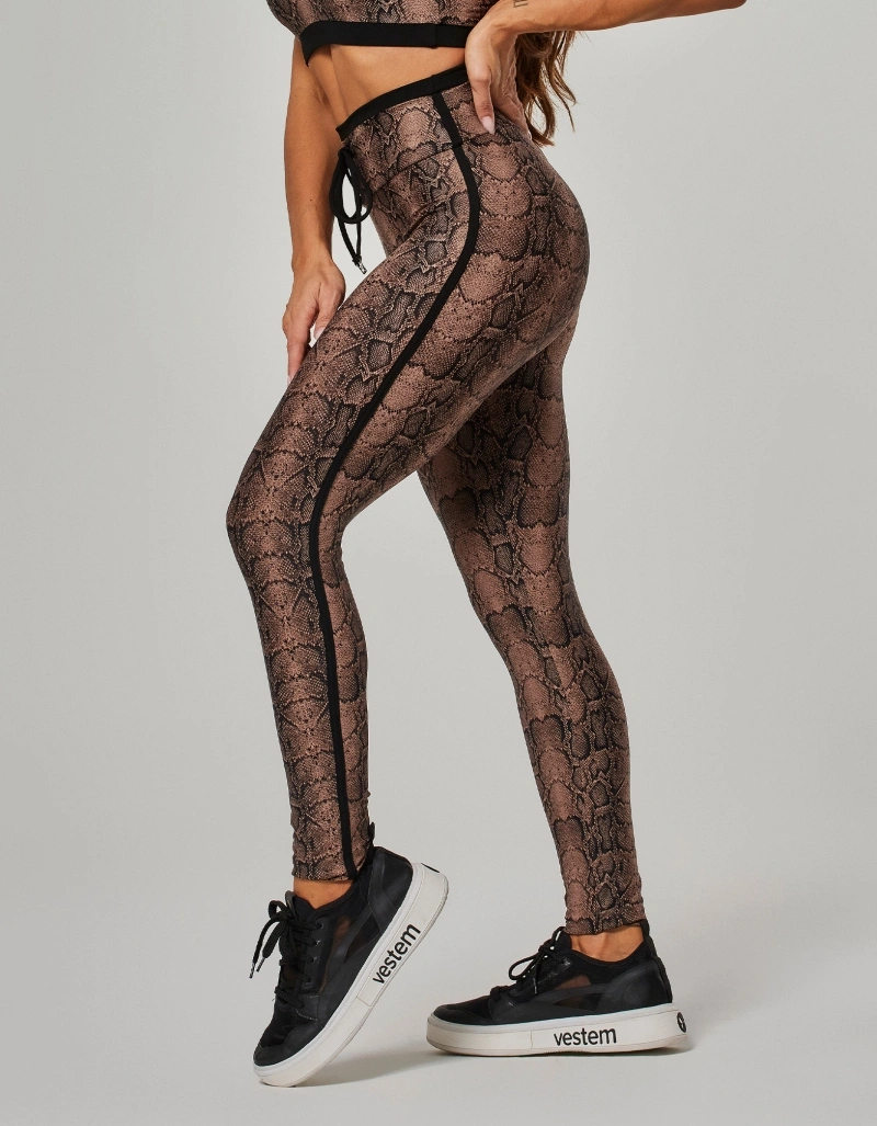 Vestem - Vivid Snake Print Invisible Push-Up Leggings, Brown - FS1585.O26.E1375.O26