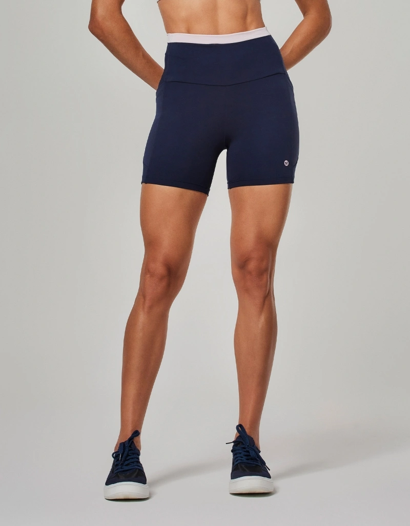 Vestem - Two-tone shorts with pockets, Helena Dark Navy. - SH791.O26.C0173