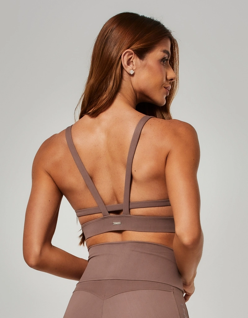 Vestem - Medium Support Top with Silk Nix Brown Chestnut - TOP1249.O26.C0432