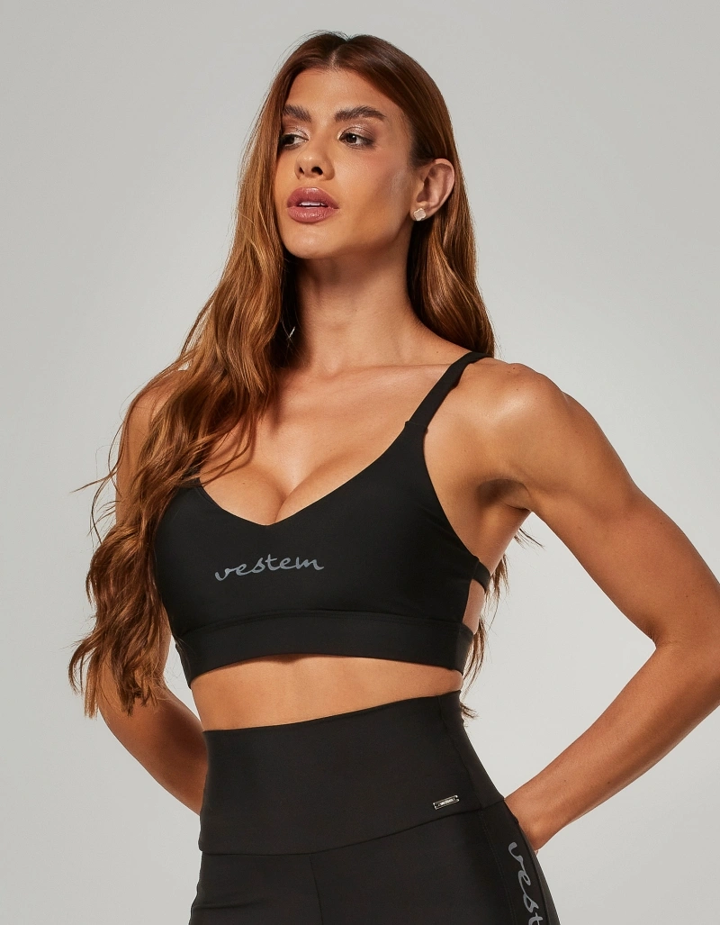 Vestem - Top Média Sustentação com Silk Nix Preto - TOP1249.O26.C0002