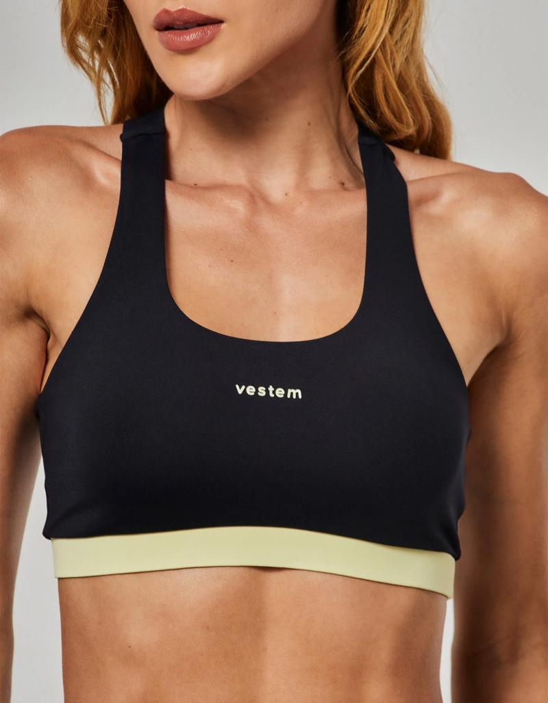 Vestem - Helena Black Two-Tone High Support Top - TOP1279.O26.C0002