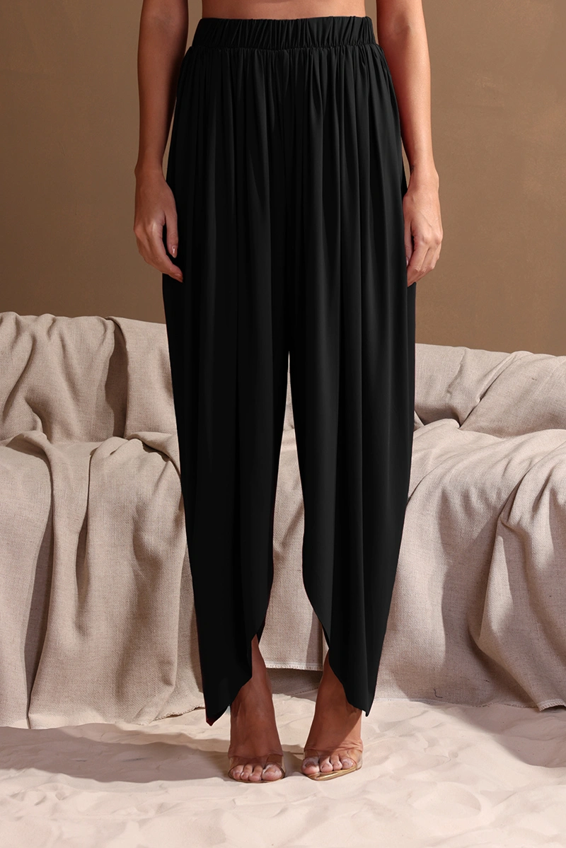 Dot Clothing - Conjunto Dot Clothing Sarah Blusa e Calça Franzida Preto - 2979PRETO