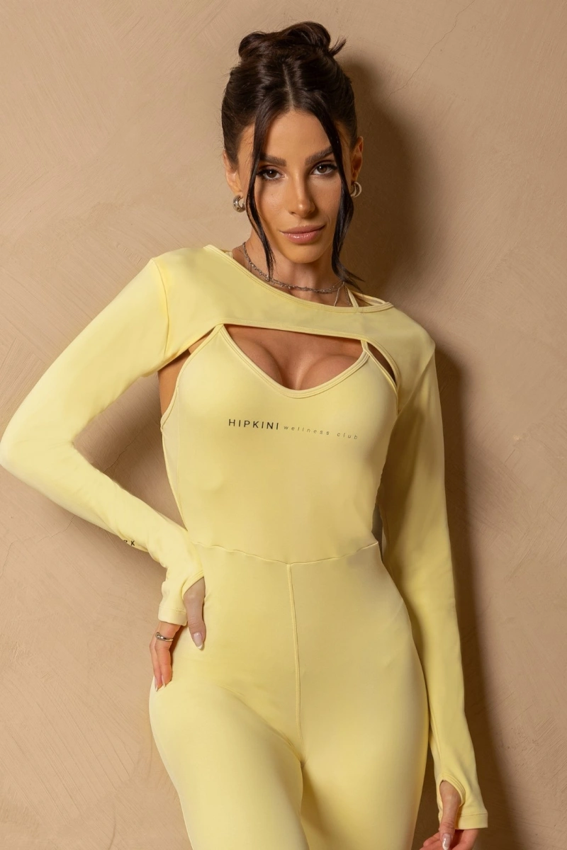 Hipkini - Butter Yellow Fitness Blouse In Motion - 33331681