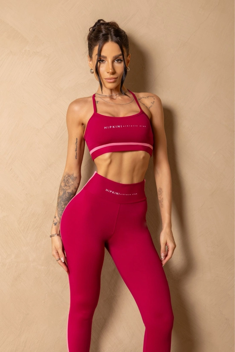 Hipkini - In Motion Pink Fitness Top with Crossed Straps - 33331696