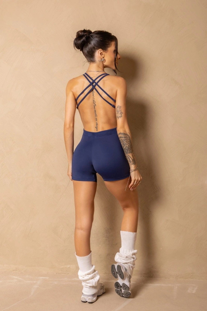 Hipkini - Navy Blue Fitness Romper in Motion with Adjustable Straps - 33331568