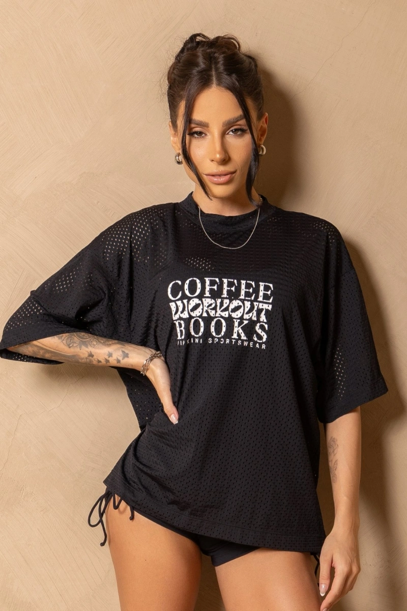 Hipkini - Large T-Shirt Fitness In Motion Black with silk - 33331670