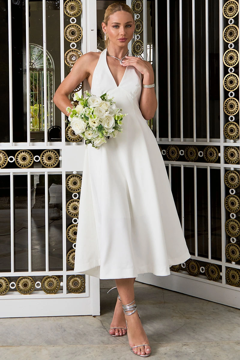 Miss Misses - Vestido Filomena Frente Unica Off White - 54776030