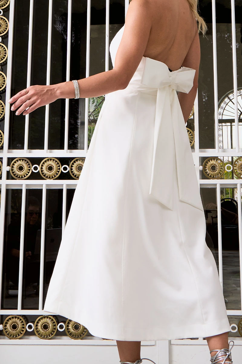 Miss Misses - Vestido Filomena Frente Unica Off White - 54776030