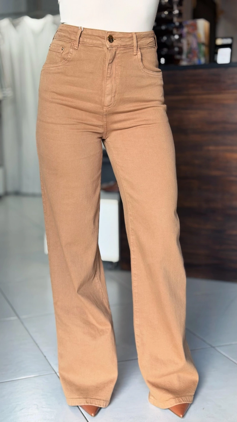 LANÇA PERFUME - Calça Sarja Wide Cintura Alta Lança Perfume - 8850