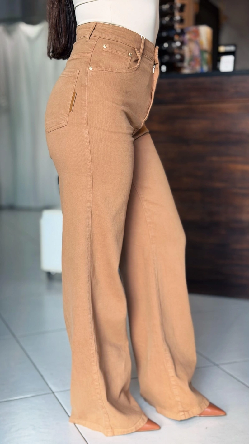 LANÇA PERFUME - Calça Sarja Wide Cintura Alta Lança Perfume - 8850