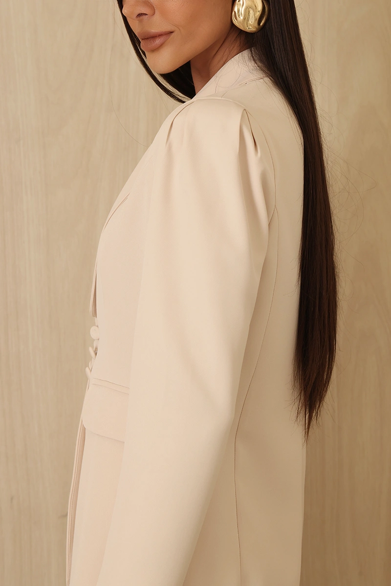 Dot Clothing - Blazer Dot Clothing Hazel Ombro Pregas Marfim - 2816BEGE