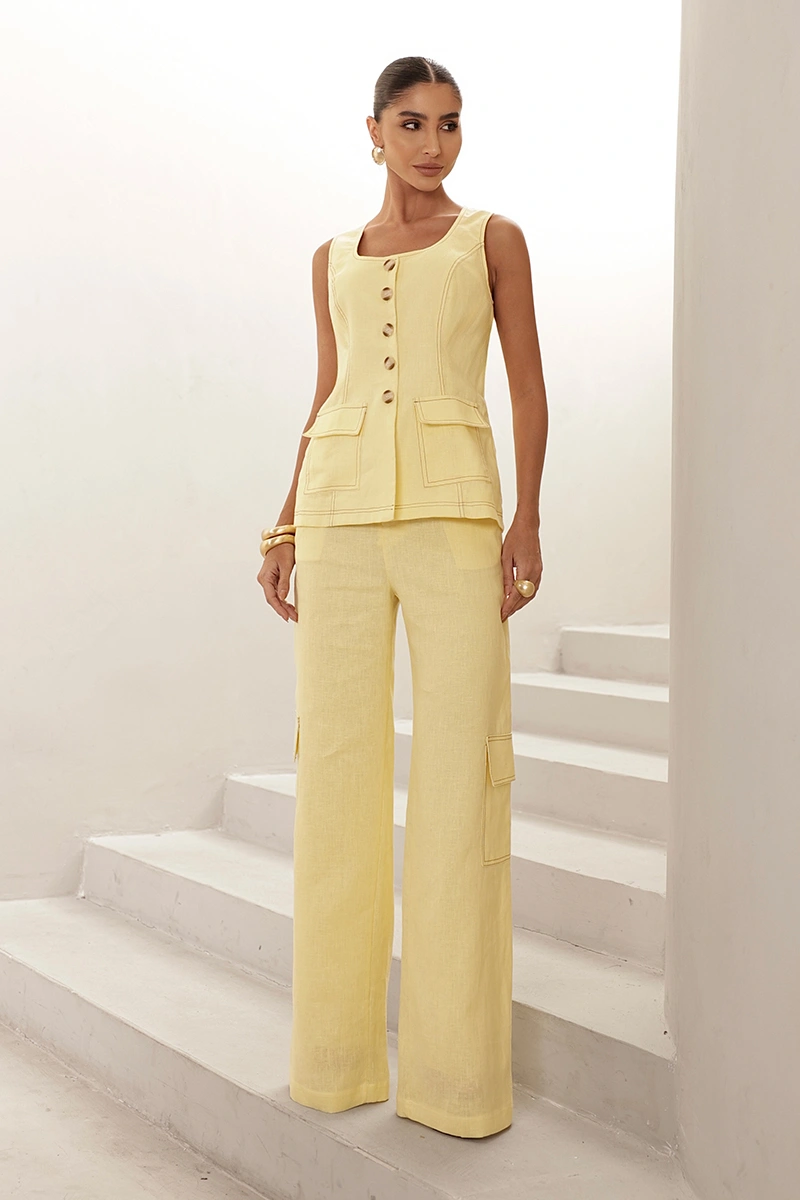 Dot Clothing - Set Dot Clothing Mel Vest and Pants Cargo Chamomile - 2973AMAR