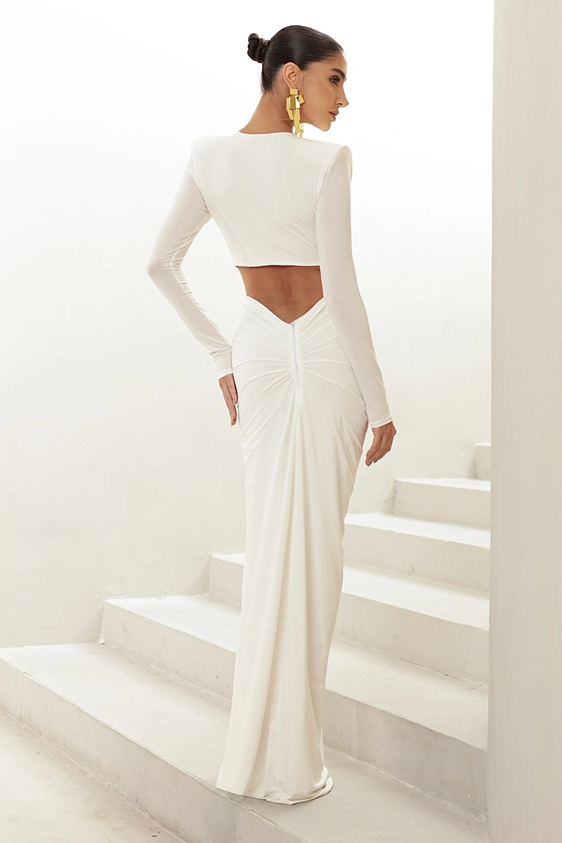 Dot Clothing - Dress Dot Clothing Longo Regina Det. Cruzado Branco - 2969BRANCO