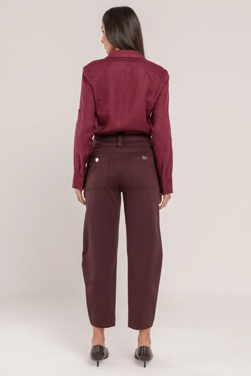 Hidrogênio - CALÇA BARREL COM BOLSOS LETICIA ROXA - 20725011