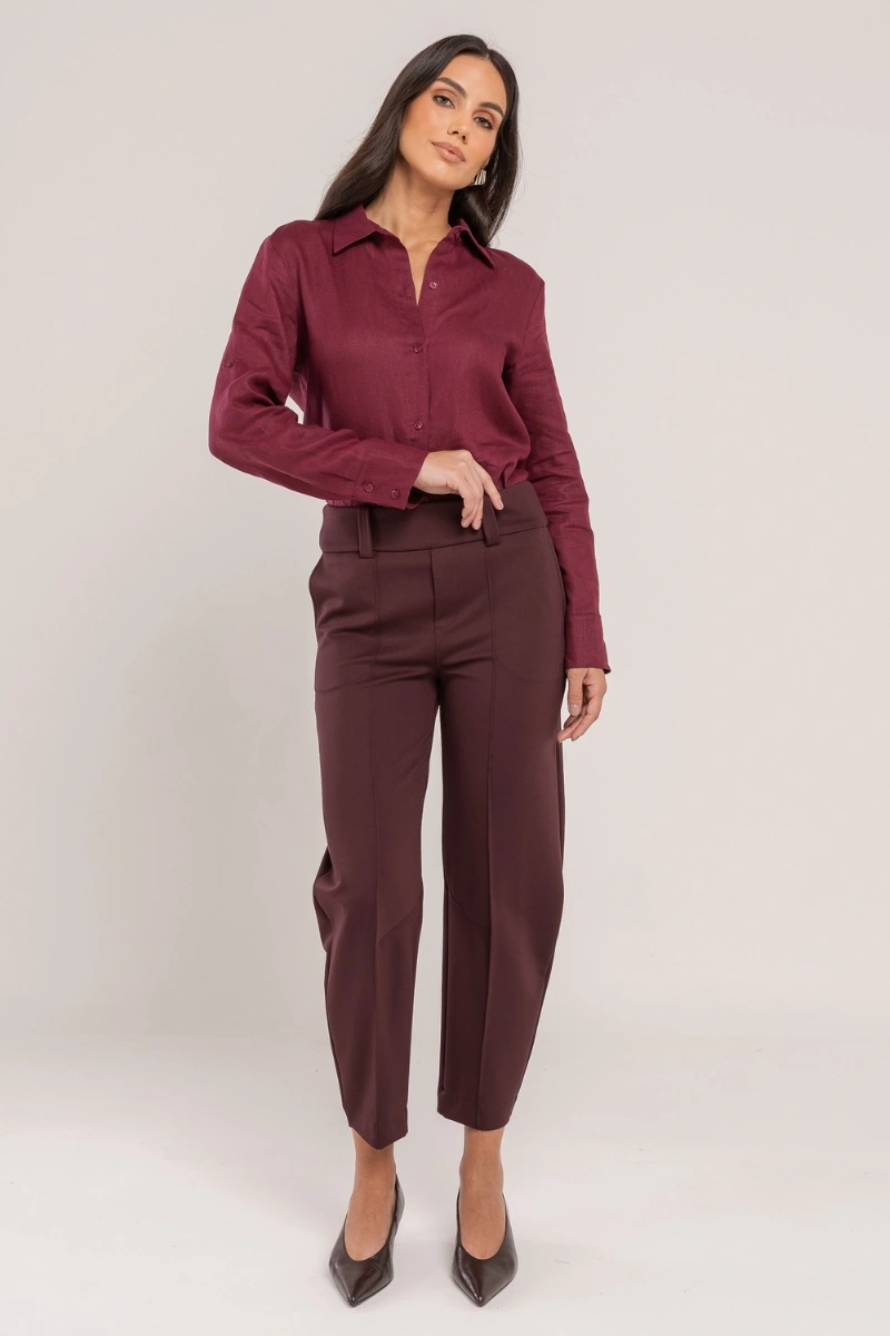 Hidrogênio - CALÇA BARREL COM BOLSOS LETICIA ROXA - 20725011