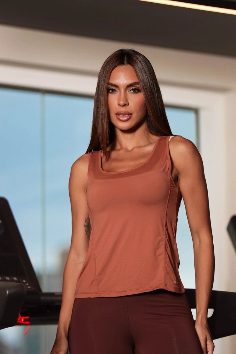 Garotafit - Nina Hazelnut Tank Shirt - BL506NA
