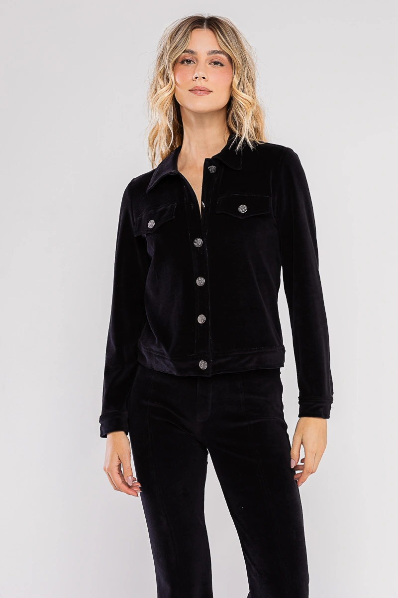 Hidrogênio - Black jacket with pockets and buttons. - 19446001