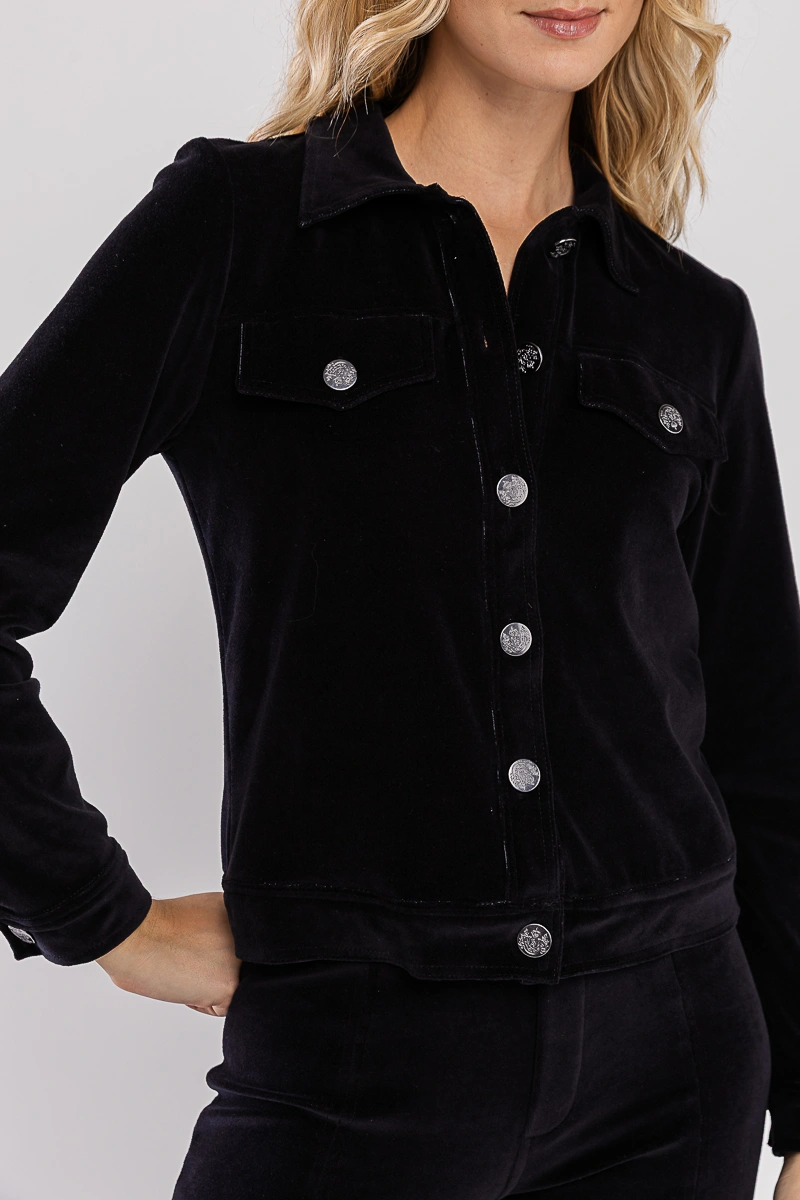 Hidrogênio - Black jacket with pockets and buttons. - 19446001