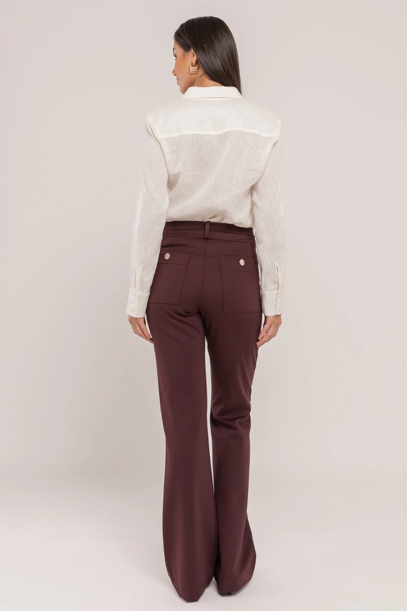 Hidrogênio - Flare pants with lapels, blackberry purple. - 20359011