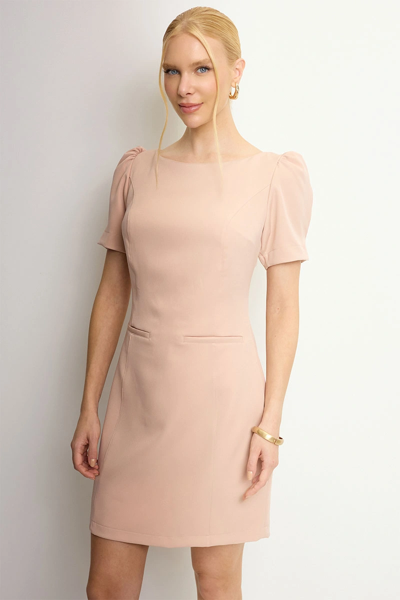 Miss Misses - Vestido Alda Bege - 54751215