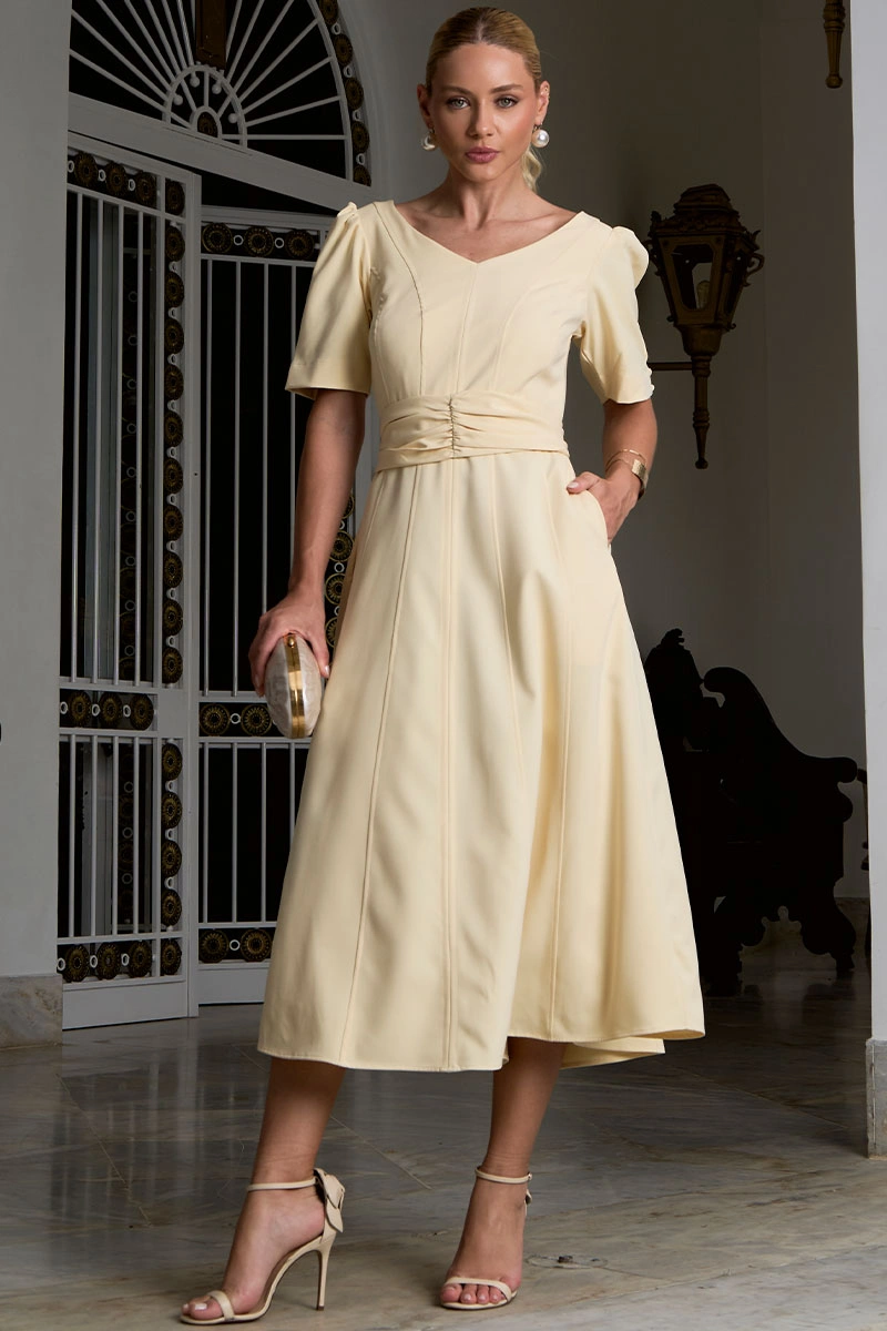 Miss Misses - Vestido Florinda Amarelo - 54772003