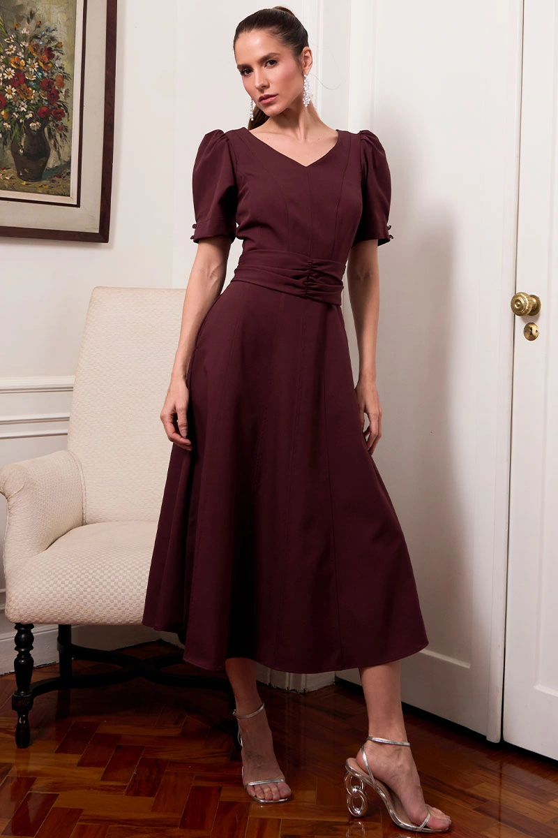 Miss Misses - Florinda Wine Dress - 54772006