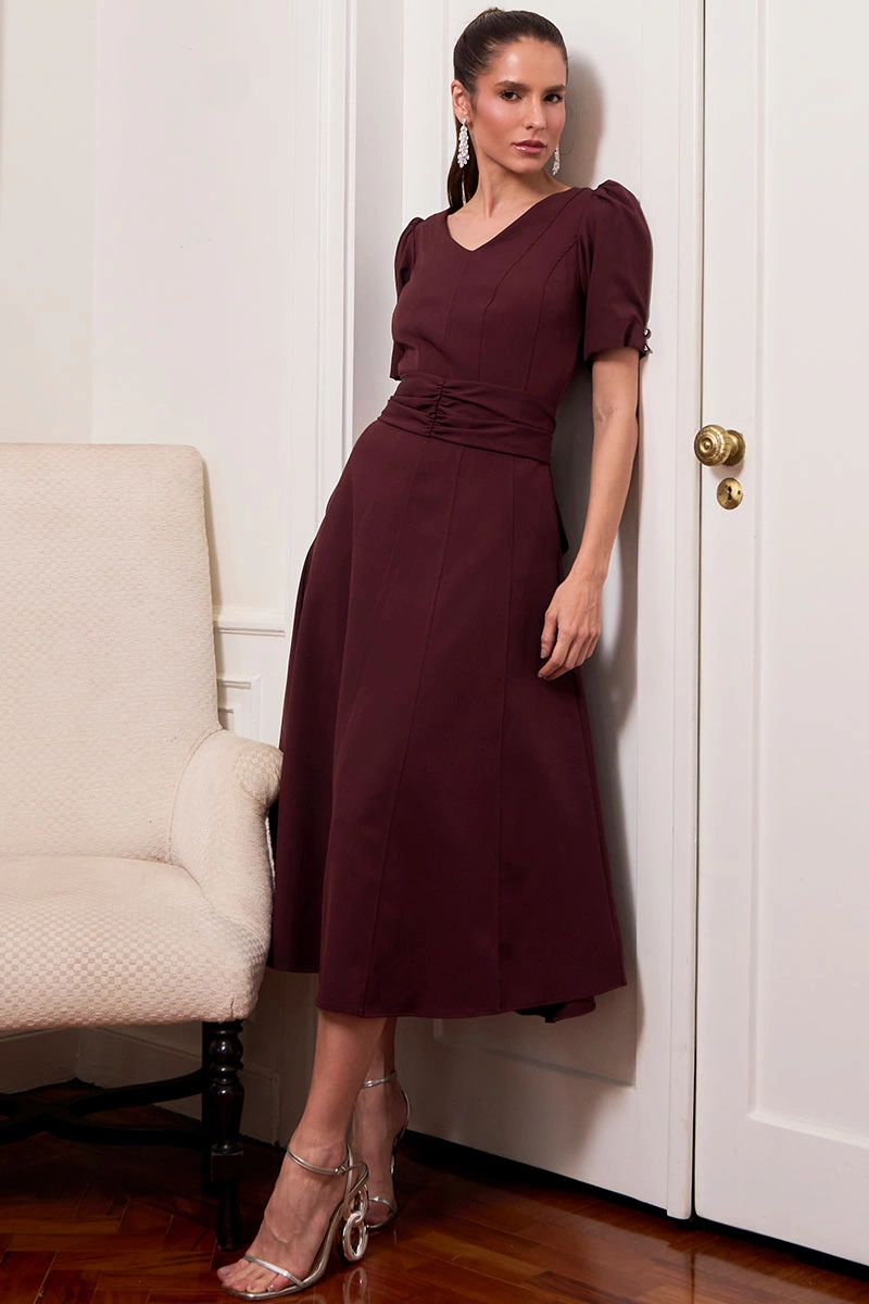 Miss Misses - Florinda Wine Dress - 54772006