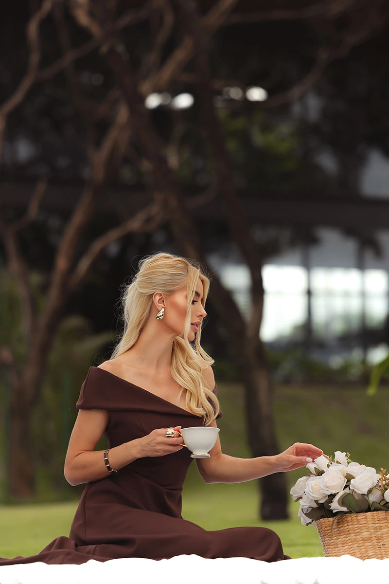 Miss Misses - Vestido Antonia Marrom - 54748214